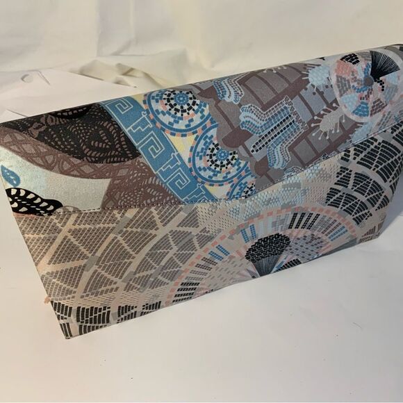 New Pineda Covalin bag Flap multicolor 100% seda textile Inside Pocket - Picture 5 of 11